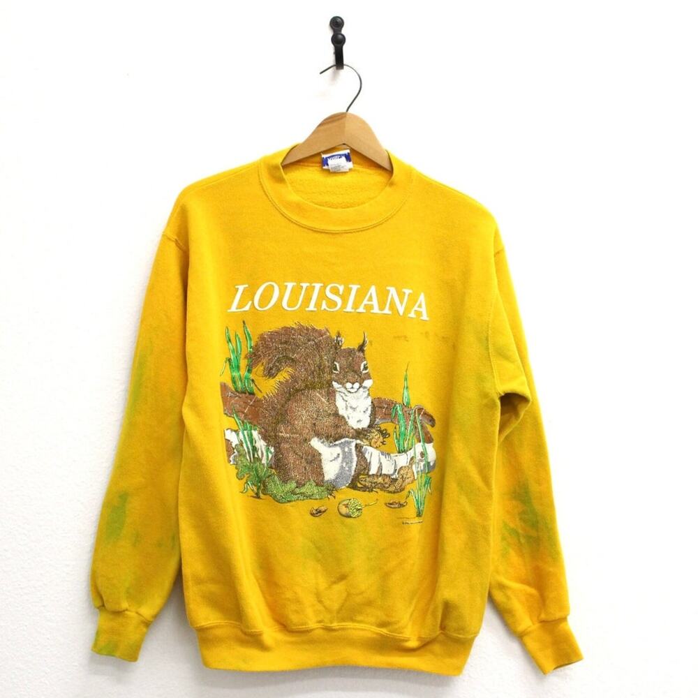Vintage Louisiana Wildlife Squirrel Sweatshirt Large